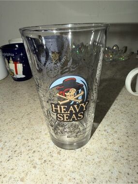 Logo Pint Glass - Clear Glass with Pirate Design